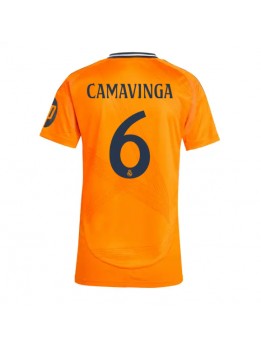 Real Madrid Eduardo Camavinga #6 Replika Borta Kläder Dam 2024-25 Kortärmad